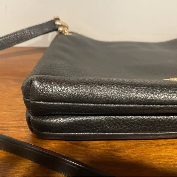 Coach Black Leather Crossbody with Gold-Tone Accents - Picture 3 of 10